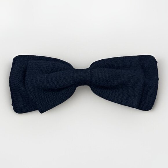 Kilte Collection The Bow Hair Barrette in Black 100% Cashmere $75 main image 4